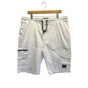 Akademiks White Cotton Cargo Shorts Men's 2XL Baggy Y2K Skater